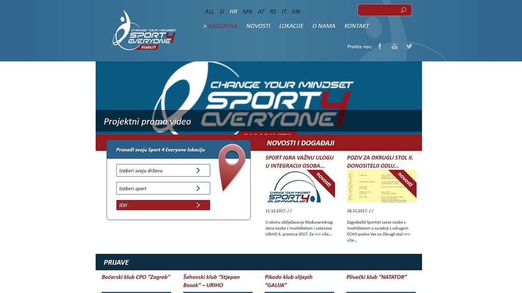 Sport 4 Everyone – web stranica i mobilna aplikacija